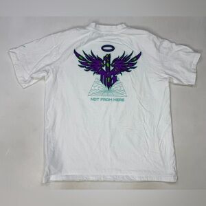 Puma Lamello Ball Graphic T-Shirt Men Large White Short Sleeve Melo